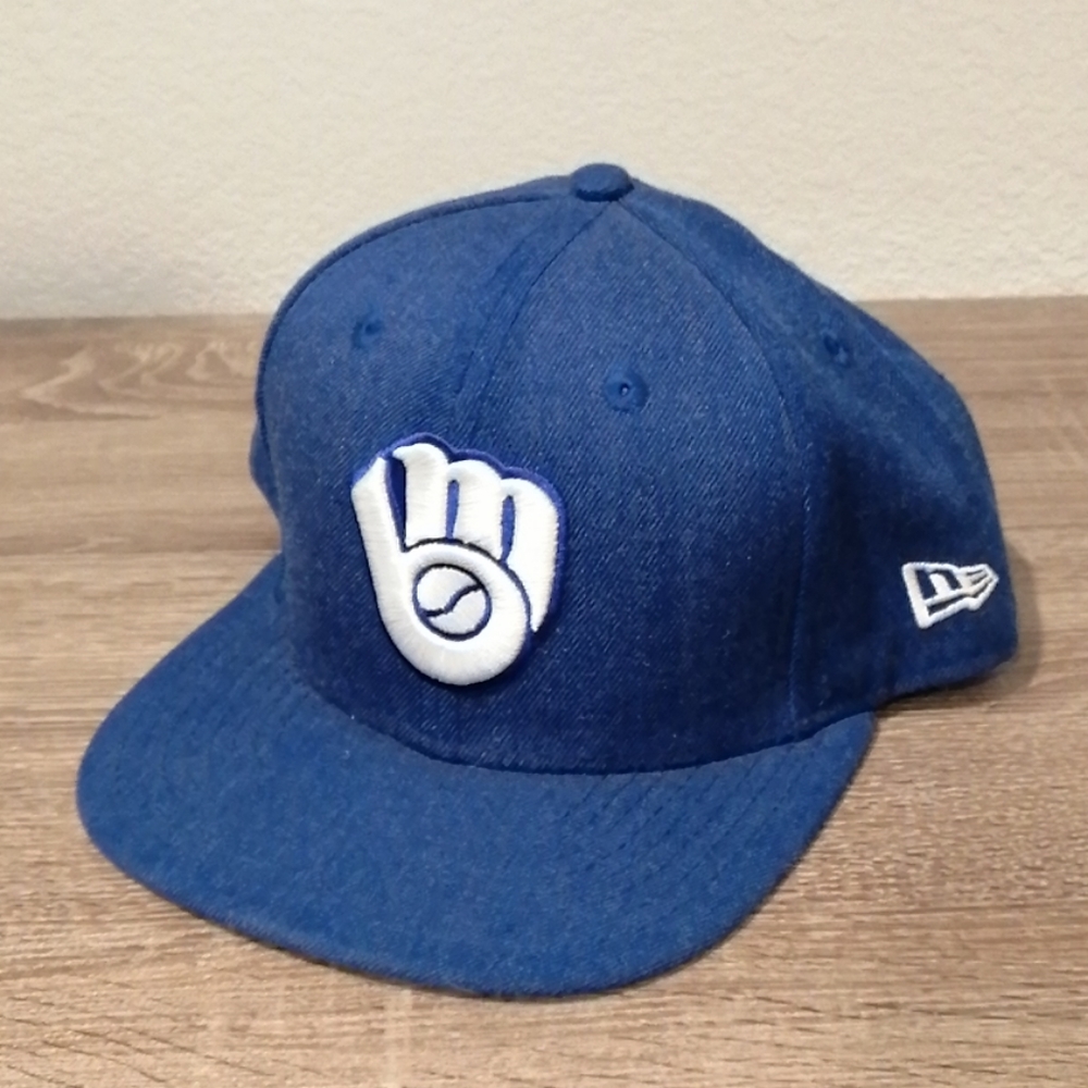 New Era Snapback Brewers Glove Logo Flat Bill Hat